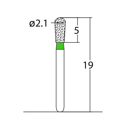 237.21C1, Pear, 2.1 mm Dia, Coarse Grit Diamond Bur, 5 per Pack in Saudi Arabia