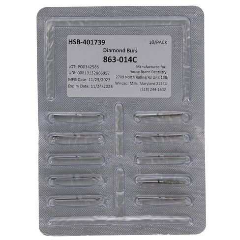 401739 FG 863-014C Flame Coarse Grit Diamond Burs 10/Pk in Saudi Arabia