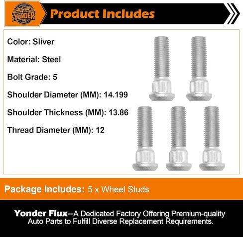 10PCS Wheel Studs Kit for Toyota, for Lexus, for Pontiac, for Scion, for Geo, 1973-2021 Replaces OE: 610266 in Kuwait