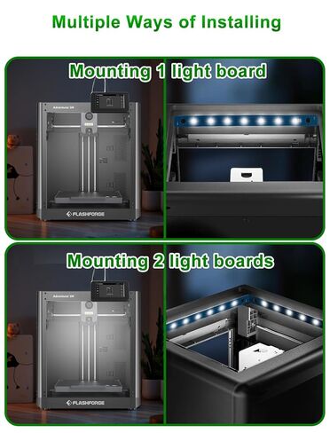 3D Printer LED LED Light Board Presentive for Flashforge Adventurer 5M/5M Pro 3D Printer ، 24V 7PCS LAMP حبات مع شريط إضاءة ساطع مرن الكابل (أبيض بارد) in Kuwait