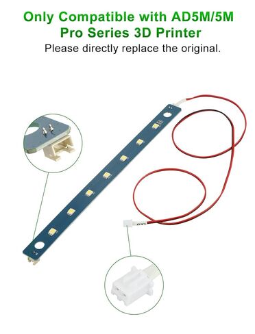 3D Printer LED LED Light Board Presentive for Flashforge Adventurer 5M/5M Pro 3D Printer ، 24V 7PCS LAMP حبات مع شريط إضاءة ساطع مرن الكابل (أبيض بارد) in Kuwait