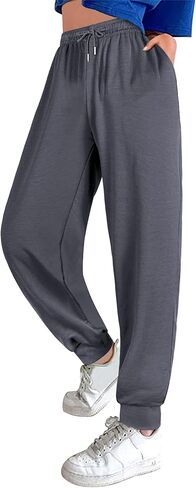 ASIMOON Womens Sweatpants with Pockets Loose Drawstring Joggers Pants Workout Casual Comfy Lounge Pants in Kuwait