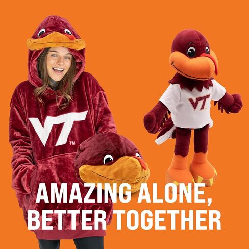 دمية Playtime من Eimmie مقاس 14 بوصة من جامعة فرجينيا للتكنولوجيا - تميمة دمية خرقة ناعمة لمحبي كرة القدم الجامعية، شخصية قطيفة ذات طابع رياضي للأطفال والأطفال الصغار وهواة الجمع، سطح قابل للغسل in Kuwait