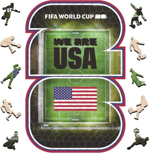 Official FIFA World Cup 2026 Edition Football Puzzle for Adults, Wooden Soccer Puzzle Gifts for Men, 200 Pieces Unique Jigsaw Puzzles Soccer Fans Collectible, Home Decoration 11.8 X 11.8 Inch in Saudi Arabia