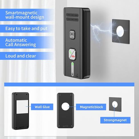 اتصال داخلي لاسلكي ثنائي الاتجاه للمكتب المنزلي، 2026 نظام اتصال داخلي طويل المدى ممتص مغناطيسي متطور، اتصال داخلي مثبت على الحائط من غرفة محمولة إلى غرفة 30 يومًا، وقت استعداد طويل، 5 مستويات لضبط مستوى الصوت in Kuwait