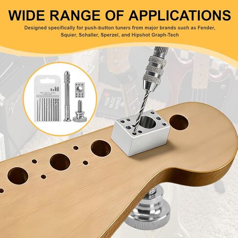 أداة تثبيت موالف الجيتار، أداة تثبيت موالف الجيتار - مجموعة قوالب كاملة مكونة من 6 دبابيس - متوافقة مع Fender Stratocaster/Telecaster والجيتار الكهربائي Squier in Kuwait