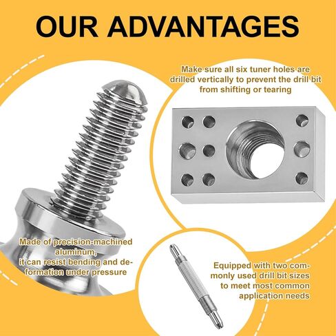 أداة تثبيت موالف الجيتار، أداة تثبيت موالف الجيتار - مجموعة قوالب كاملة مكونة من 6 دبابيس - متوافقة مع Fender Stratocaster/Telecaster والجيتار الكهربائي Squier in Kuwait