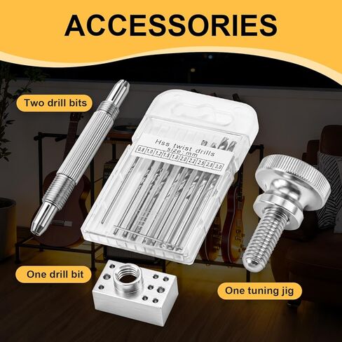 أداة تثبيت موالف الجيتار، أداة تثبيت موالف الجيتار - مجموعة قوالب كاملة مكونة من 6 دبابيس - متوافقة مع Fender Stratocaster/Telecaster والجيتار الكهربائي Squier in Kuwait