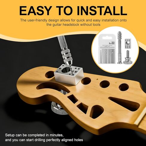 أداة تثبيت موالف الجيتار، أداة تثبيت موالف الجيتار - مجموعة قوالب كاملة مكونة من 6 دبابيس - متوافقة مع Fender Stratocaster/Telecaster والجيتار الكهربائي Squier in Kuwait