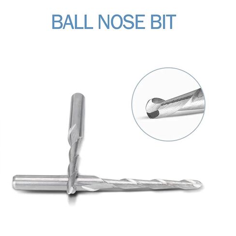 10pcs 3.175mm Shank Ball Nose End Mill 2 Flutes Spiral Milling Cutter CNC Engraving Carving Router Bit for Wood MDF PVC Tool Set(3.175x12) in Saudi Arabia