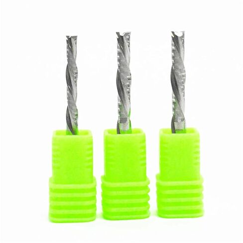 Vsharp 3.175 4 5 6mm Shank 2 Flute Left Spiral End Mill Tungsten Carbide Double Edge Down Cut Milling Cutter for Acrylic MDF PVC(4x4x22) in Saudi Arabia