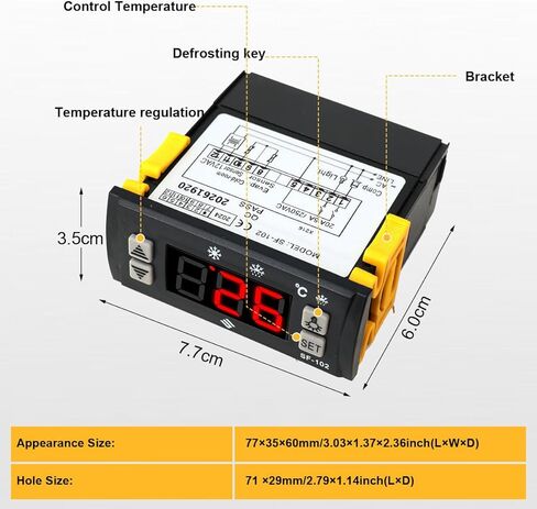 Electronic Temperature Controller SF-102 Digital Display Freezer Thermostat Regulator 110V an Evaporator Fan Controller Defrost Heating Wire Controlle in Kuwait