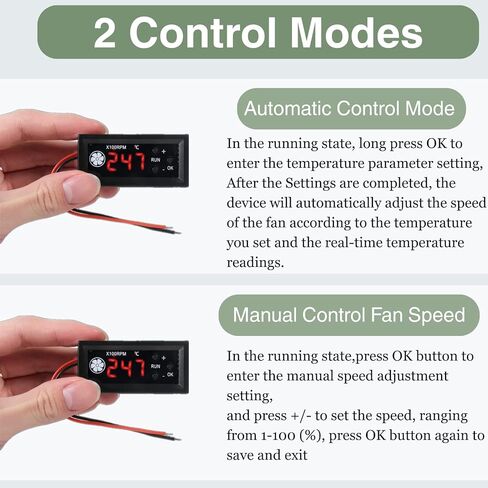 Fan Temperature Controller, DC 12V 3A PWM 4-Wire Fan Speed Controller Module, Temperature Controlled Governor with Temperature Probe Digital Display for PC, Water Droplet Head in Saudi Arabia