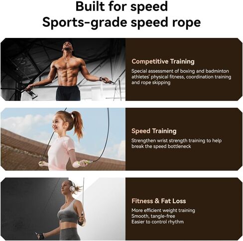 Weighted Jump Rope,Dual Bearing Smooth Rotation Speed Jump Rope, One-Button Push Adjustable Length for Men Women, Workout with Metal Handles for Fitness, Home Exercise & Slim Body in Saudi Arabia