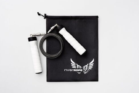 Premium Jump Rope - Fast clip connections, Adjustable PVC covered steel wire cable, Comfortable ergonomic white foam handles, for Fitness, Boxing, Cardio, Cross Training, HIIT and Home Workouts, Skipping Rope for Men & Women. in Saudi Arabia