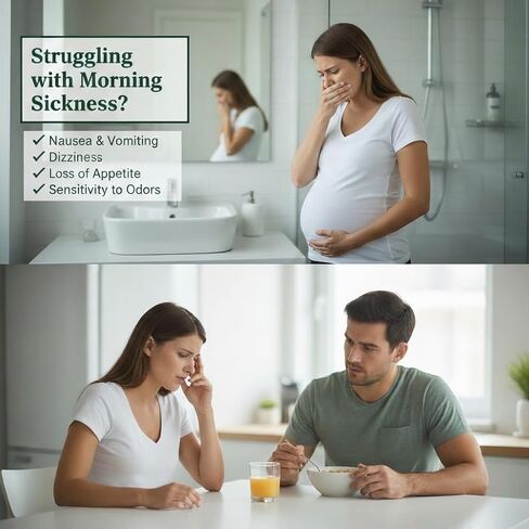 Pregnancy Nausea Relief, Morning Sickness Patches | Fast Acting and Natural Gentle Stickers for Quick Comfort, 60 Counts Anti Nausea Support for Pregnant Women in Kuwait