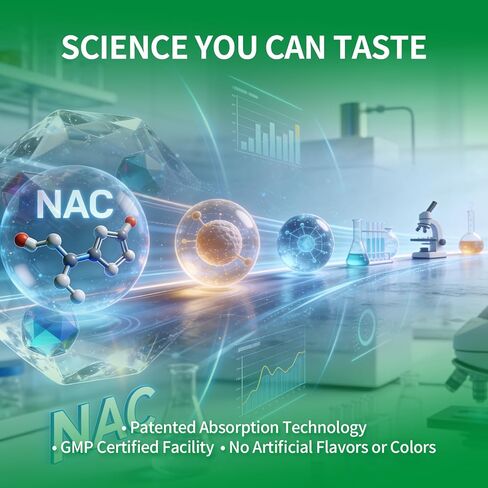 علكات NAC للبالغين والأطفال 1200 ملجم، مكمل NAC N-أسيتيل سيستين، دعم المناعة، NAC قابل للمضغ يدعم صحة الكبد، خالي من السكر، نكهة التفاح الأخضر in Kuwait