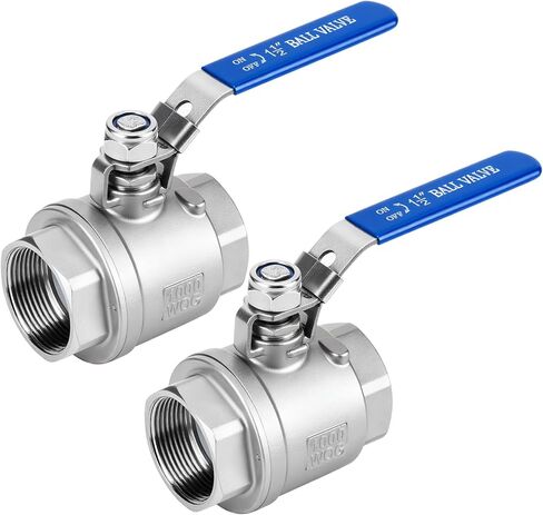2 Pack 1/2'' Ball Valves NPT Female Stainless Steel 304 Full Port 1/2 Inch Ball Valve with Locking Handle, Heavy Duty Shut Off Valve for Home and Industrial(1/2 Inch) in Saudi Arabia