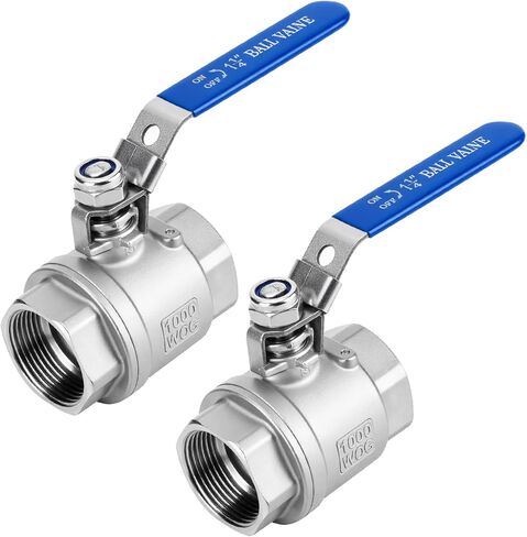 2 Pack 1/2'' Ball Valves NPT Female Stainless Steel 304 Full Port 1/2 Inch Ball Valve with Locking Handle, Heavy Duty Shut Off Valve for Home and Industrial(1/2 Inch) in Saudi Arabia