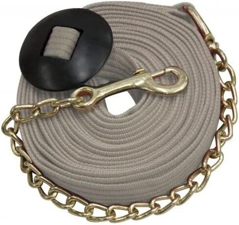 Showman 25 'Cotton Web Lunge Line W/Brass Chain (Black) in Kuwait