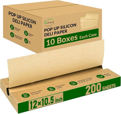 EcoDispose 2000 Count 10" x 10-1/2" Precut Pop Up Deli Paper Sheets, Interfolded Heavy Duty Oil-Resistant Kraft Paper for Bakery, Food Wrap, Serving, Oven, Air Fryer & Microwave in Saudi Arabia