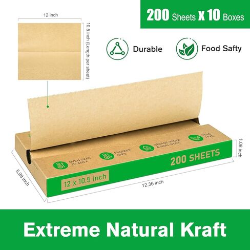 EcoDispose 2000 Count 10" x 10-1/2" Precut Pop Up Deli Paper Sheets, Interfolded Heavy Duty Oil-Resistant Kraft Paper for Bakery, Food Wrap, Serving, Oven, Air Fryer & Microwave in Saudi Arabia