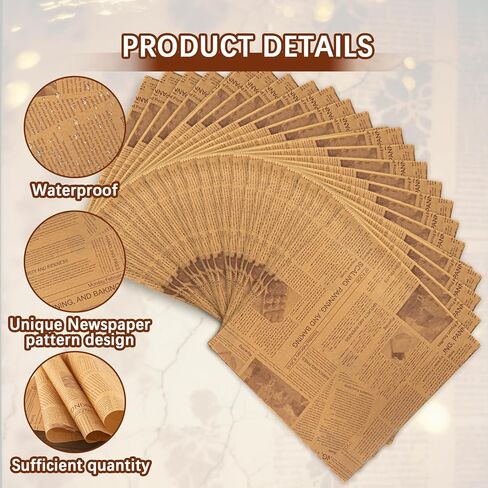 500 Pcs 12 x 12 Inch Deli Wax Paper Sheets Grease Resistant Tray Basket Liners Newsprint Paper Water and Grease Proof Sandwich Wrapping Papers Square Hot Dog Wrappers for Food Baking in Saudi Arabia