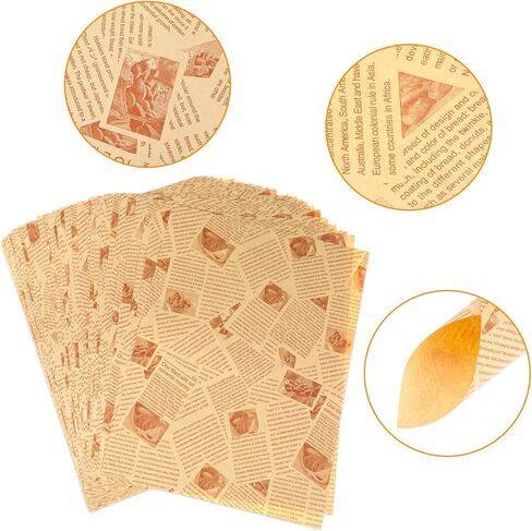 300 Sheets Sandwich Wrapping Paper, Printed Parchment Paper, Newspaper Food Wrap Deli Sheets for Outdoor Picnic, Churches, Home Party (15x11inch) in Saudi Arabia