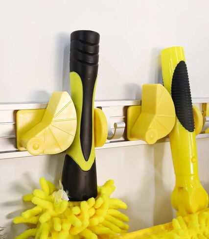 Good Grip Wall-Mounted Mop and Broom Holder Storage Organizer Cleaning Tools Hanger for Kitchen Garden Laundry Room and Garage (4 slots, 5 hooks) in Kuwait