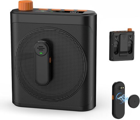 15W مكبر للصوت اللاسلكي مع 2 MACALIER MICS & MACTINGER MICS - نظام Bluetooth 5.3 PA للمعلمين ، الدليل السياحي ، اليوغا - بطارية قابلة لإعادة الشحن 15H ، تصميم الخصر (أبيض) in Kuwait