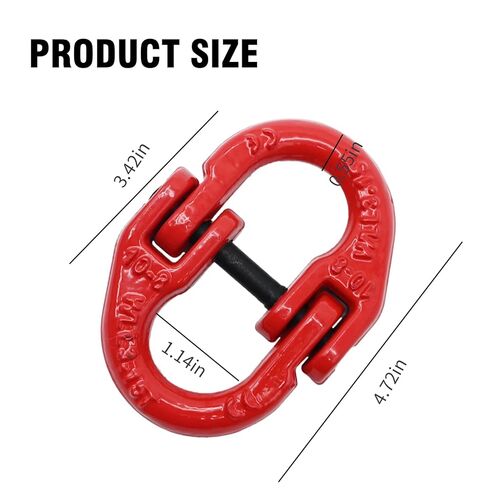 Anxingo 4 Pack 1/2 Inch Connecting Link, G80 Alloy Steel Hammerlock Coupling Link, Connecting Link for 12000 Lbs Working Load in Saudi Arabia