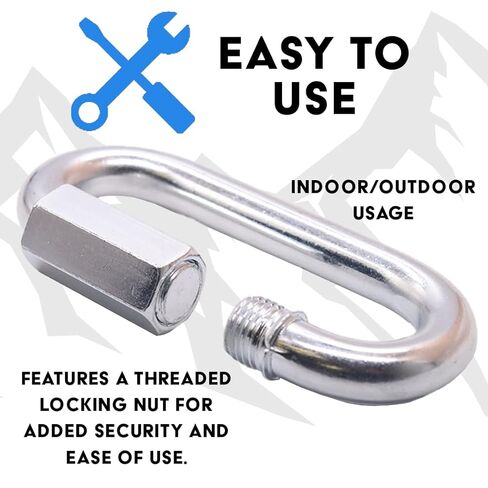 BoxerTool Steel Chain Quick Links 5/16" (20 Pack) - Chain Connector, Screw Carabiner, Threaded Quick Link Connector, Heavy Duty Steel Grade in Saudi Arabia