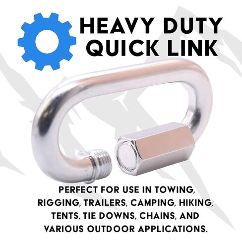BoxerTool Steel Chain Quick Links 5/16" (20 Pack) - Chain Connector, Screw Carabiner, Threaded Quick Link Connector, Heavy Duty Steel Grade in Saudi Arabia