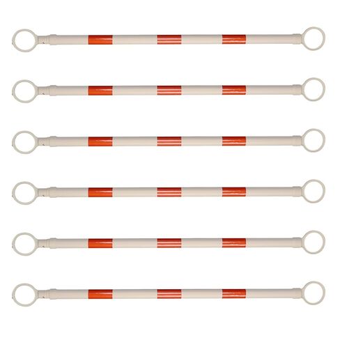 6 Pcs Retractable Traffic Cone Bar, Lightweight Cone Bars, Length from 4ft to 7.2ft, Road Cone Connecting Rod, White and Red, Perfect as Traffic Road in Kuwait