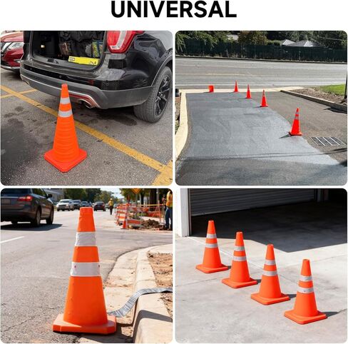 Roastove 18 بوصة 4 عبوات من مخاريط السلامة المرورية القابلة للطي، مخاريط منبثقة متعددة الأغراض مع أطواق عاكسة، مخاريط أمان برتقالية للتدريب على القيادة، مواقف السيارات وما إلى ذلك in Kuwait