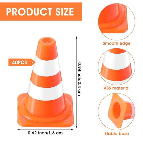 40Pcs Small Construction Cones, Miniature Traffic Barricade Cones Tiny Traffics Scene Roadblock - Toys Multifunctional Building Theme Party Sports Activity Models for Kids Street Signs Playset in Saudi Arabia