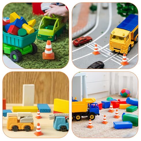 40Pcs Small Construction Cones, Miniature Traffic Barricade Cones Tiny Traffics Scene Roadblock - Toys Multifunctional Building Theme Party Sports Activity Models for Kids Street Signs Playset in Saudi Arabia