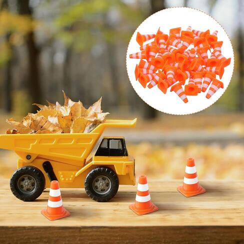 40Pcs Small Construction Cones, Miniature Traffic Barricade Cones Tiny Traffics Scene Roadblock - Toys Multifunctional Building Theme Party Sports Activity Models for Kids Street Signs Playset in Saudi Arabia