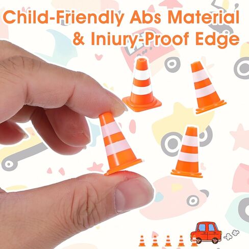 40Pcs Small Construction Cones, Miniature Traffic Barricade Cones Tiny Traffics Scene Roadblock - Toys Multifunctional Building Theme Party Sports Activity Models for Kids Street Signs Playset in Saudi Arabia