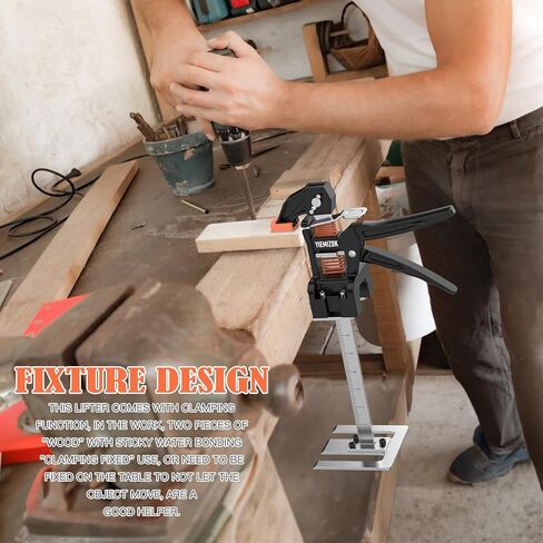 رافعة ذراع موفرة للعمالة مقاس 15 بوصة، هيكل من الألومنيوم بالكامل، مقبض صلب، مُشكل، يستخدم لوضع بلاط الحائط، وتركيب الأبواب والنوافذ، ورفع الأثاث، أسود -86 in Kuwait