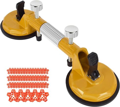 UpJiaflarish Granite Tools - Tile Suction Cup Tool Set - Seam Setter, for Flat Setting & Repairing, Suitable for Tile of Granite, Marble, Stone, Slab & Glass & Smooth - Flat Floor(1pcs * Yellow) in Kuwait