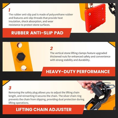 2535 lbs Stone Lifting Clamp, Adjustable Range: 16.5"-38" Granite Slab Lifting Clamp, Heavy Duty Scissor Clamps for Carrying and Vertical Transport of Concrete Blocks, Slate Sheets Curb Stones in Saudi Arabia