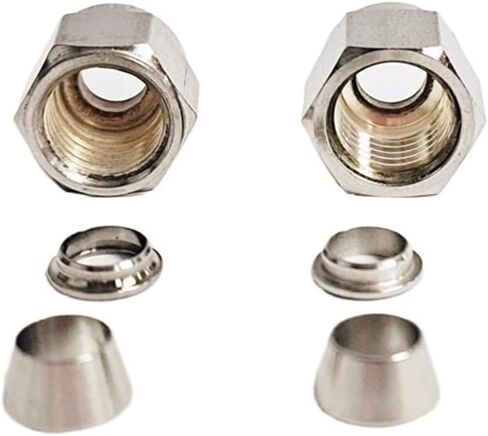 2pcs 316 Stainless Steel High Pressure Compression Nut & Ferrules Sets 1/8in 1/4in 3/8in 1/2in 3/4in Tube OD(3/8") in Saudi Arabia