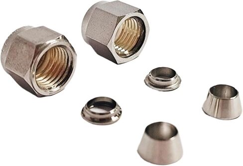 2pcs 316 Stainless Steel High Pressure Compression Nut & Ferrules Sets 1/8in 1/4in 3/8in 1/2in 3/4in Tube OD(3/8") in Saudi Arabia