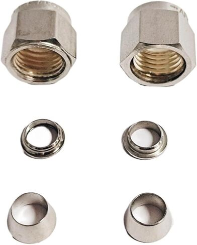 2pcs 316 Stainless Steel High Pressure Compression Nut & Ferrules Sets 1/8in 1/4in 3/8in 1/2in 3/4in Tube OD(3/8") in Saudi Arabia