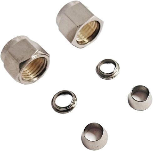 2pcs 316 Stainless Steel High Pressure Compression Nut & Ferrules Sets 1/8in 1/4in 3/8in 1/2in 3/4in Tube OD(3/8") in Saudi Arabia