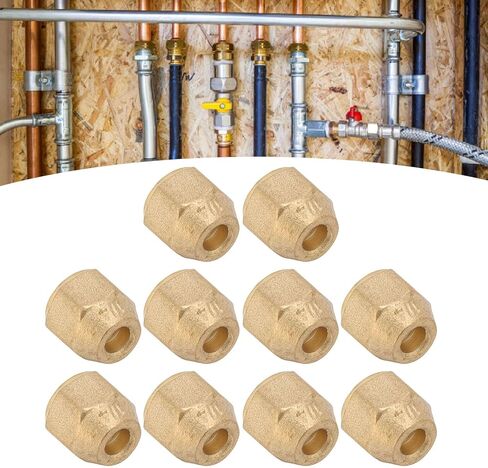 وصلة أنابيب نحاسية سميكة لتكييف الهواء بجوز نحاسي سميك 1/4 بوصة، 10 قطع لخطوط أنابيب الوقود والهواء والسوائل والزيت والغاز والفراغ in Kuwait