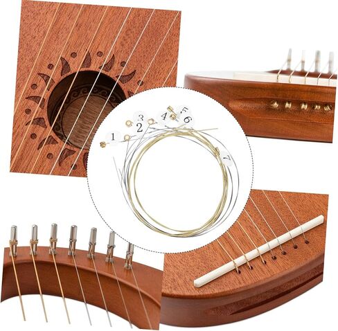 7 String String Lyre Harp Replacement Strings Durable Metal for Broad Compatibility Easy Installation and Rich Sound for Lyre Harp Maintenance and Repair in Saudi Arabia