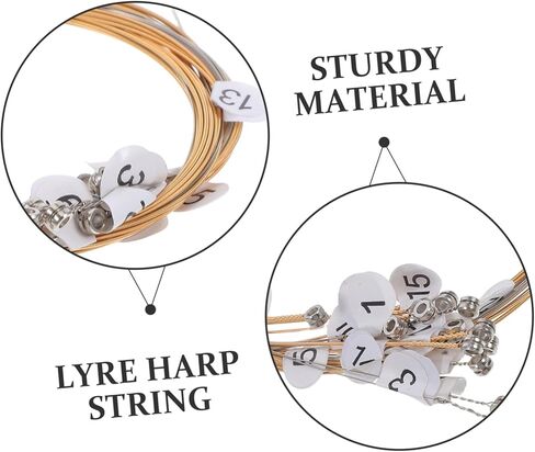 Generic Lyre Harp String Replacement Set 16 Metal Strings and 50 Rivets for Lyre Harp Accessories for Musicians and Instrument Repairs in Saudi Arabia