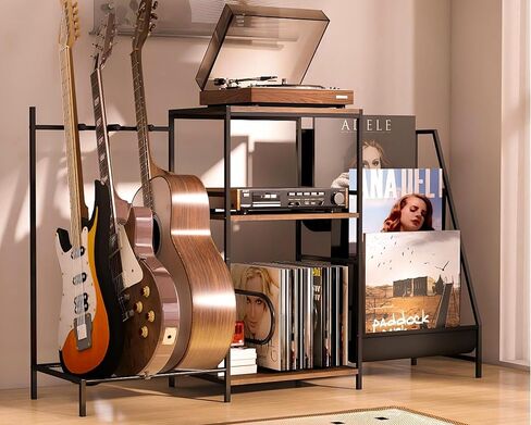 حامل الغيتار للقيثارات المتعددة الصوتية مع رف تخزين 3 مستويات ، و Guitars عرض رف الجيتار amp amp مع حماية ناعمة in Kuwait